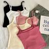 Camisola Versátil Ajustable de Algodón Puro para Chica Caliente para Mujer Nuevo Verano Capa Interior Adelgazante Top Exterior