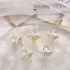 Arte de Uñas Joyería de Circonita Diamante Perla Corazón Lazo Decoraciones para Uñas Lz Lujo Ligero Súper Brillante Cadena para Uñas Colgante
