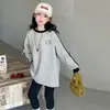 Traje para Niñas Primavera y Otoño 2025 Nuevo Estilo Moda Infantil Moda Bebé Niña Casual Holgado Otoño Conjunto de Dos Piezas