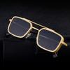 Gafas de sol cuadradas de nuevo estilo para hombre, Versátil estilo Steampunk, Metal Retro, Gafas de sol de alta gama con protección solar para hombre, Transfronterizo