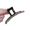 Elegante Pinza para el Cabello Retro con Estampado de Leopardo Color Café, Pinza de Tiburón Estilo Hong Kong Ins, Accesorio para el Cabello de Material PC de Alta Gama para la Parte Posterior de la Cabeza