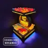 Prato de Frutas com LED Bar KTV Aço Inoxidável Camada Dupla Três Camadas Bandeja de Lanches Frutas Lanche Criativo Uso Comercial