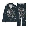 Conjunto de Pijama de Primavera y Otoño para Pareja Nuevo Estilo Transfronterizo Set de Pijama Cardigan Casual Personalizado con Estampado Floral Novedoso 3D