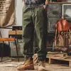 Calças de trabalho americanas resistentes para homens, novo modelo outono e inverno 2026, calças casuais modernas de corte solto, calças jogger de marca da moda