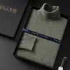 Caja de Regalo Suéter de Cachemira para Hombre de Edad Media y Joven Punto de Cuello Alto Otoño e Invierno Estilo Nuevo Suéter de Lana de Alta Gama como Capa Base