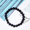 Pulsera de Piedra Ojo de Gato de 8 mm con Diseño Bicolor Graduado Transparente Hielo, Pulsera de Piedra Shoushan con Cuentas de Vidrio, Joyería Suave que se Envuelve Alrededor del Dedo