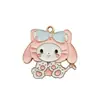 Sanrio Lindos Dibujos Animados Aleación DIY Colgante para Joyería Cinnamoroll Kuromi Gato Llavero Pulsera Accesorios