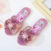 Pantuflas de Princesa Elsa para Niñas 2026 Lindo Moño Lentejuelas Suela Suave Sandalias Infantiles Zapatos de Presentación para Estudiantes de Primaria y Secundaria