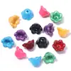 Cuentas de Flores Acrílicas Color Sólido Color Mixto Muguete Agujero Recto Cuentas Sueltas Hecho a Mano DIY Accesorios para Joyería Cadena para Teléfono Material