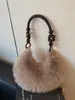 Bolsa de Felpa Transfronteriza para Mujer, Gran Capacidad, Nuevo Estilo Otoño e Invierno 2026, Bolso de Piel para Hombro y Axila, Bolso Dumpling de Gama Alta