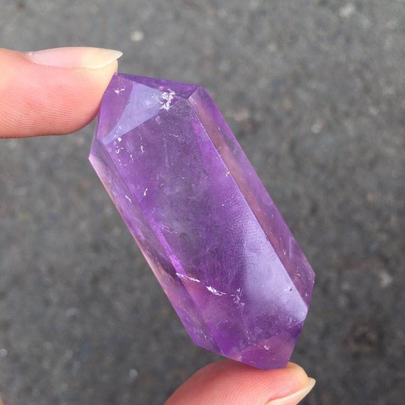 Amethyst crystal wand double p