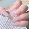 Manicure Laço Aurora Celebridade da Internet Sinfonia 3D Fita Borboleta Joias para Unhas Pequenos Acessórios de Resina Laser Decorativo