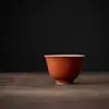 Taza de Té Roja Antigua de Alumbre Mo Ji Juego de Té Kung Fu Bronceado Taza de Té Pequeña Cerámica Imitación Planchado Taza de Té Antigua