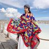 Estilo Étnico Yunnan Qinghai Xizang Turismo Foto Chal de Cachemira Dividido Capa Oversize Bufanda Cálida Moda de Mujer