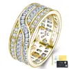 Anel Trançado de Múltiplas Camadas com Moissanita em Prata S925 Anel Feminino Luxuoso de Alto Padrão com Moissanita Joia de Prata Elegante e Versátil