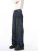 MTLCLOTHES Jeans Rectos Sueltos de Moda para Hombre Otoño Nuevo Estilo Americano High Street con Costuras Desgastadas y Deconstrucción