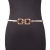 Verano Nuevo Cinturón de Mujer Hebilla Cuadrada de Metal Simple Decorativo Elástico Elástico Cintura Cadena de Primavera Cadena de Cintura en Stock