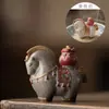 Adorno de Mascota de Té que Cambia de Color y Trae Fortuna, Caballo Tang Estilo Chino que Atrae Riqueza, Adecuado para Juegos de Té, Bandejas de Té y Accesorios, Mascota de Té Premium