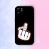 Funda para teléfono con arte lineal de pareja de dibujos animados de dedo medio adecuada para Iphone17