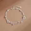 Nueva Joyería Europea y Americana Simple Flor Forma de Corazón De Corazón a Corazón Día de San Valentín Pulsera de Moda con Alas con Incrustaciones de Diamantes para Mujer