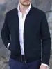 Tamanho Europeu Outono e Inverno Novo Exportação Slim Gola Redonda Manga Longa Gola Alta Cardigan Personalizado Estilo Europeu e Americano Jaqueta Casual Jaqueta para Homens