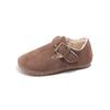 Zapatos de Piel Estilo Coreano Zapatos para Niños 2026 Niñas Primavera y Otoño Nuevo Estilo Bosque Zapatos de Piel Retro Mocasines de Gamuza para Niños Zapatos Gorro