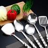 Juego de utensilios de cocina de acero inoxidable 201 audaz pala para pescado cuchara de sopa espátula resistente a altas temperaturas anti-quemaduras cocina hotel hogar venta al por mayor