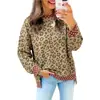 2026 Nueva Ropa de Mujer de Comercio Exterior Transfronterizo Europeo y Americano Otoño Nueva Sudadera Holgada con Cuello Redondo Estampado de Leopardo Lunares Bloque de Color