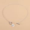 Joyería Transfronteriza Europea y Americana, Collar con Colgante Simple Personalizado de Ojo Turco, Collar Ajustable para Mujer con Hebilla de una Palabra