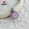 Colar com Pingente Gota d'Água de Calcedônia Natural, Novo Estilo Chinês de Alta Qualidade Cor de Jade Verde Gelo Colar Ovo de Pombo