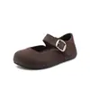Sapatos Mary Jane Femininos Camurça de Vaca 2026 Primavera Solado Grosso Salto Escondido Feio Bonito Sapatos de Um Só Tom Sapatos de Cabeça Grande Femininos Mocassins Sapatos Femininos