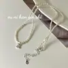 Pingente de Urso em Prata de Lei S925 Onihan Colar de Pérola Natural Corrente de Clavícula de Pérola de Luxo Leve Francês High-end