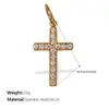 Collar Cruz de Acero Inoxidable Nuevo Retro de Lujo Ligero Transfronterizo Europeo y Americano Chapado en Oro de 18K Accesorios para Collar Mujer