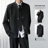 Nuevo Blazer para Hombre Estilo Chino con Sentido del Diseño, Botones Metálicos, Hombros Acolchados, Cuello Alto de Nicho de Alta Gama, Sensación de Alta Gama