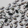 Rhinestones Acrílicos Cor Ab Olho de Cavalo 4*8mm com Fundo Plano para Decoração de Joias, Maquiagem Facial, Adesivos de Sobrancelha, Materiais DIY