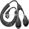 Suministro 16A Impermeable Ip44 Enchufe Europeo Enchufe Europeo Espiral Uno-A-Dos Tres Vías Cable de Alimentación de Resorte de PU