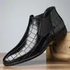 Nuevas Botas Chelsea de Cuero para Hombre Talla Grande Zapatos de Cuero para Hombre Modernos Zapatos de Peluquero Botines Casual de Negocios Hombre
