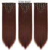 Extensión de cabello sin costuras de color degradado en stock, peluca de siete piezas, pieza de cabello directa, peluca larga y recta de color sólido de fibra química europea y americana
