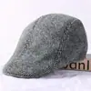 Chapéu de Lã Xadrez Retro Tendência Coreana Outono Inverno Moda Solto Boné Forward para Meia-Idade e Idosos Casual Versátil Boné de Beisebol