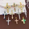 Colgante Transfronterizo Europeo y Americano Cruz de Cobre Microincrustado Circonita Diseño de Personalidad de Nicho Moda Versátil Accesorio que No se Desvanece