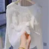 Suéter de Tricô Vazado Floral Doce Tridimensional Solto Resistente para Preguiçosos 2025 Novo Suéter Top