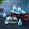 Paisaje en Miniatura Creativo Estilo Chino Montaña Verde Juego de Té Tetera Casa de Muñecas Decoración DIY Accesorios Miniatura Adornos