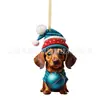 2024 nuevo colgante de decoración de árbol de Navidad transfronterizo acrílico plano decoración navideña para el hogar regalo