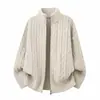 Nuevo cárdigan de punto trenzado retro para hombre Otoño/Invierno 2026 Moda suelta y estilizada, cárdigan de moda Tallas grandes para hombre