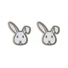 Pendientes de Botón Creativos de Animales de Dibujos Animados Lindos Conejo de Madera Pollito Gato Pendientes de Botón Arcoíris Accesorios para Pendientes de Niños