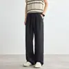 2026 Pantalones Casuales de Tencel Lyocell para Hombre Verano Nuevos Sueltos de Pierna Ancha Rectos Pantalones para Exteriores Negro