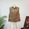 Nuevo Chaleco de Ganchillo Hueco con Cuello Alto Estilo Chino Tendencia Nacional 2026 Otoño Nuevo Diseño Moda Holgado Chaleco de Murciélago