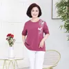 Camiseta de Algodão com Manga Longa de Outono para Mulheres de Meia-Idade e Idosas Plus Size 100kg Tamanho Extra Grande Camiseta Básica