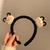 Faixa de Cabelo de Desenho Animado Fofa Nova para Mulheres, Faixa de Cabelo de Pelúcia para Lavar o Rosto e Aplicar Máscara Facial, Acessório de Cabelo Antiderrapante