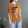 Comercio exterior transfronterizo sobrestock marca camiseta de manga corta de verano para mujer holgada talla grande ropa de mujer camiseta de manga media versátil adelgazante top moderno